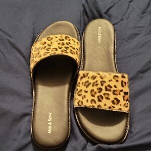 Leopard Print Women's Slide Sandals
